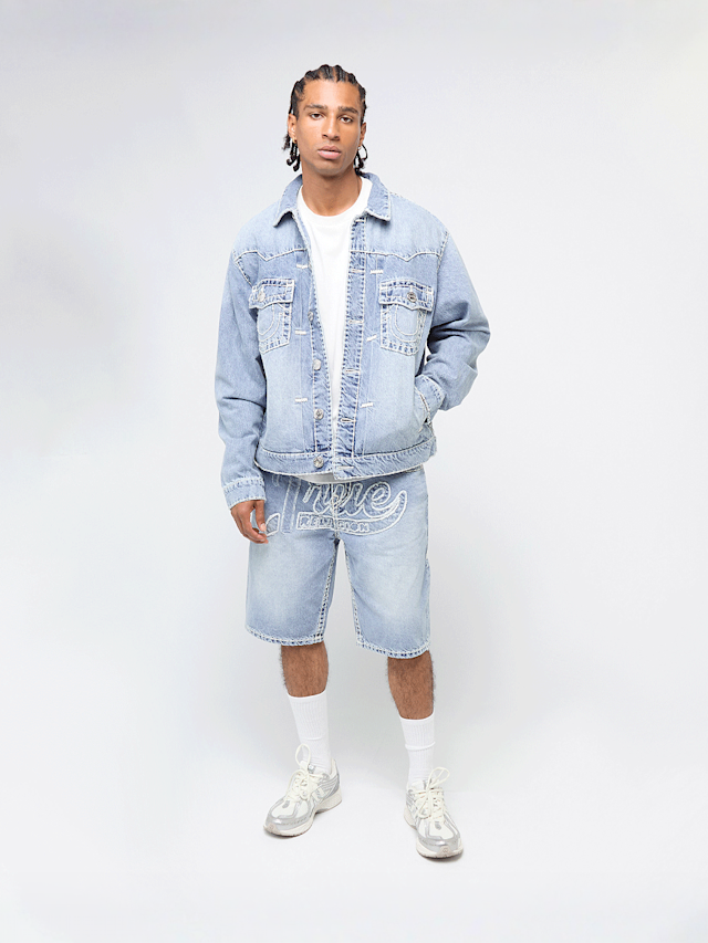 True Religion, Super T Oversized Denim Jacket, blue, Image 6 of 6