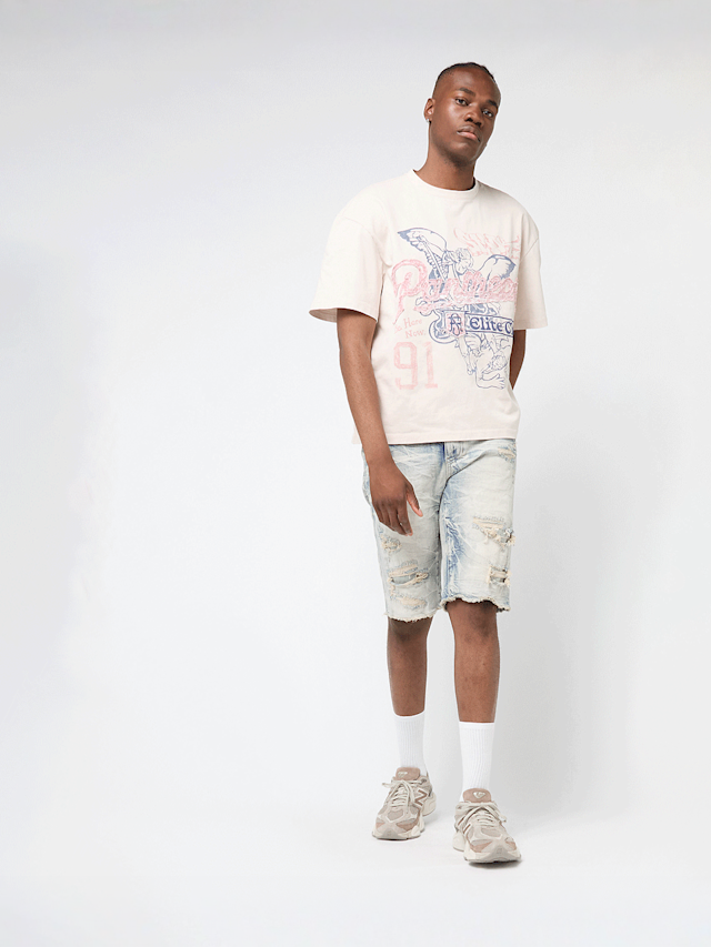 Smoke Rise, Rip & Repair Denim Shorts, blue, Image 5 of 5