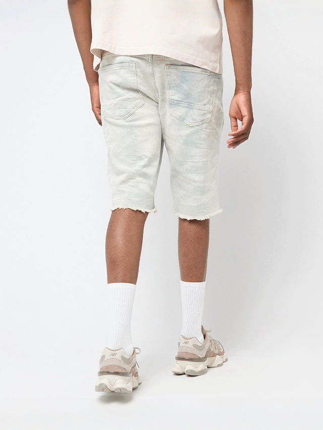 Smoke Rise, Distressed Rip & Repair Denim Shorts, blue, Image 2 of 5