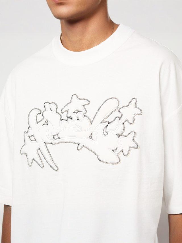 FAVELA, Runstitch T-Shirt, white, Image 3 of 4