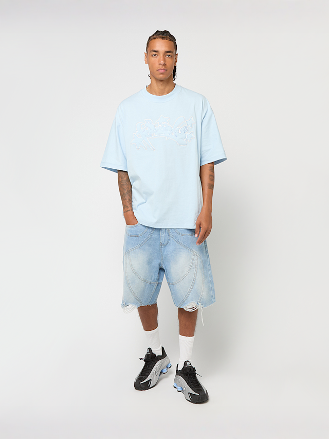 FAVELA, Runstitch T-Shirt, blue, Image 4 of 4