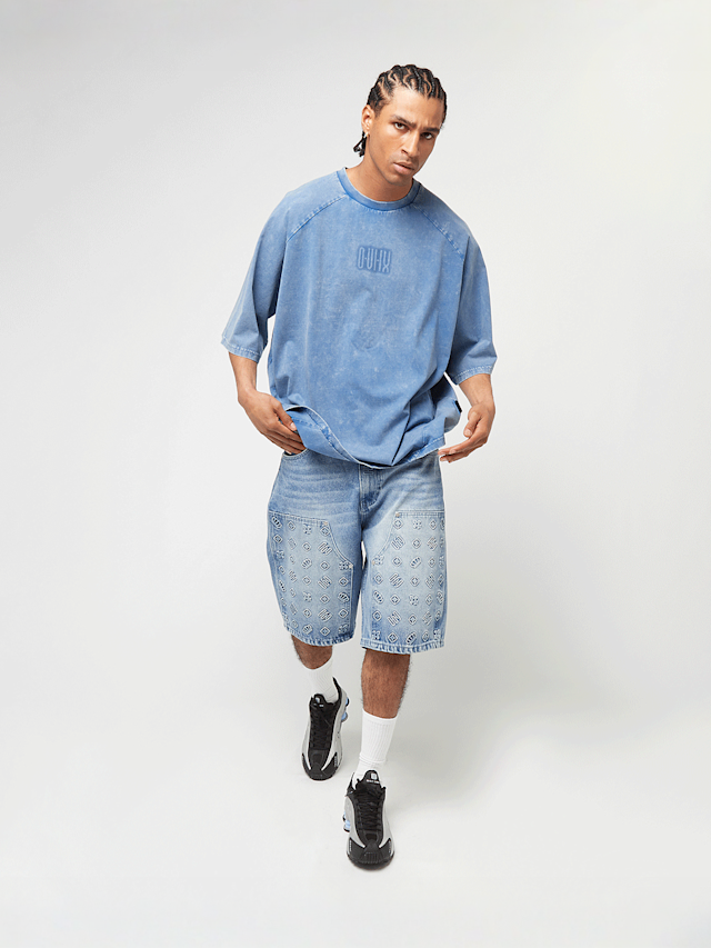 zəяo si:x nœf, Alternate Logo Ornament Oversized Raglan Tee, blue, Image 5 of 5