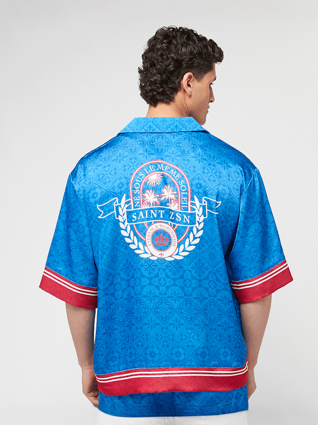 zəяo si:x nœf, Primary Logo Ornament Resort Shirt, blue, Image 1 of 5