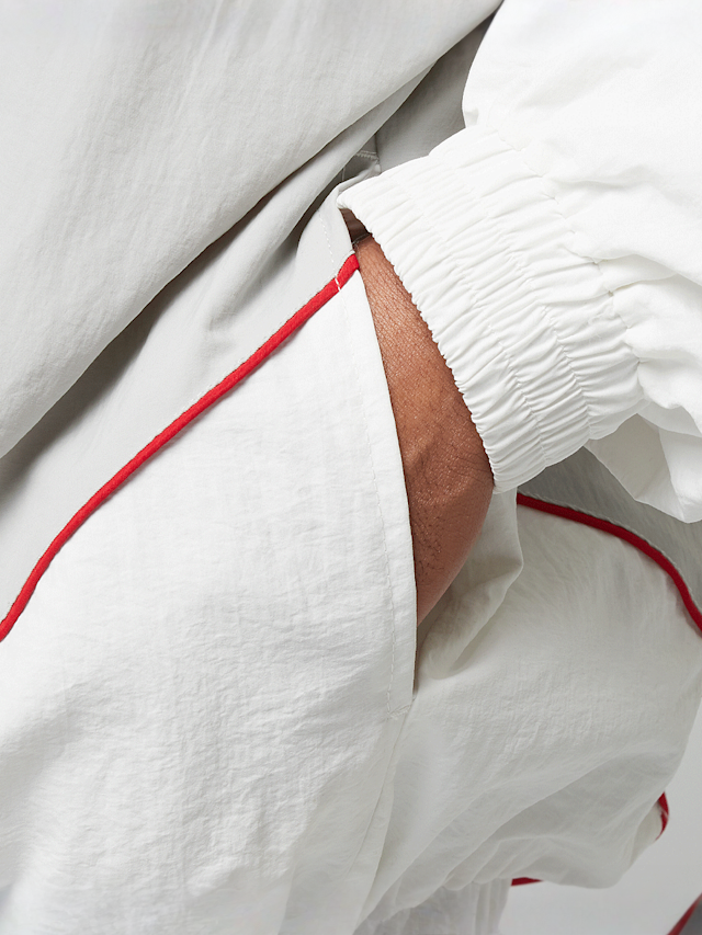 zəяo si:x nœf, Alternate Logo Oversized Color Block Track Jacket, white, Image 4 of 5
