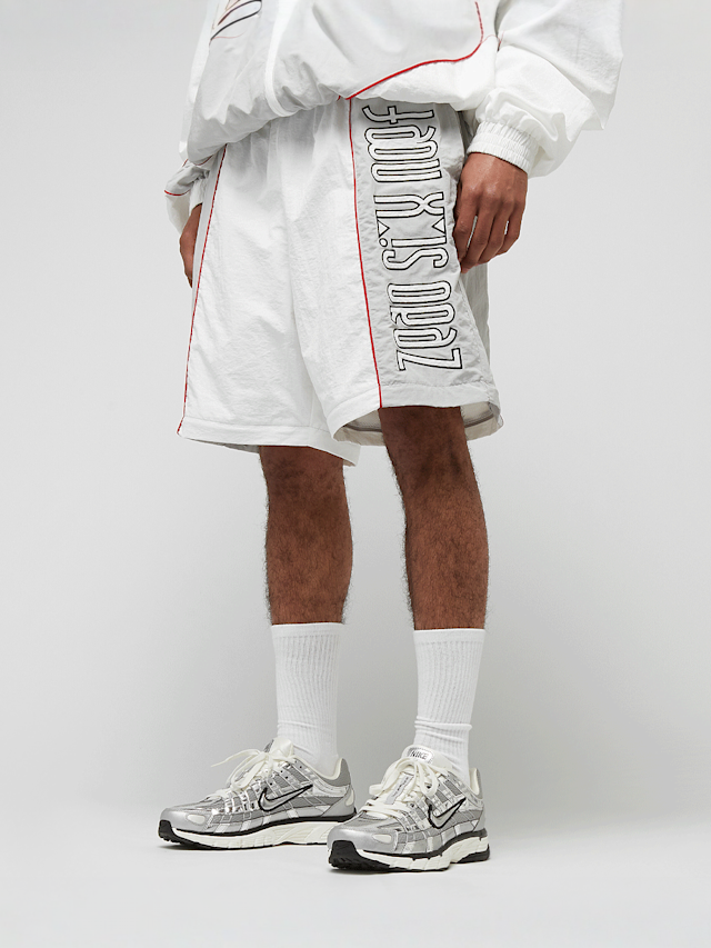 zəяo si:x nœf, Primary Logo Oversized Straight Leg Color Block Trackpants, white, Image 7 of 9