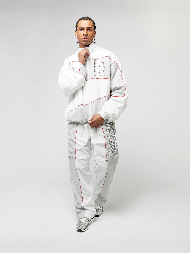 zəяo si:x nœf, Primary Logo Oversized Straight Leg Color Block Trackpants, white, Image 9 of 9