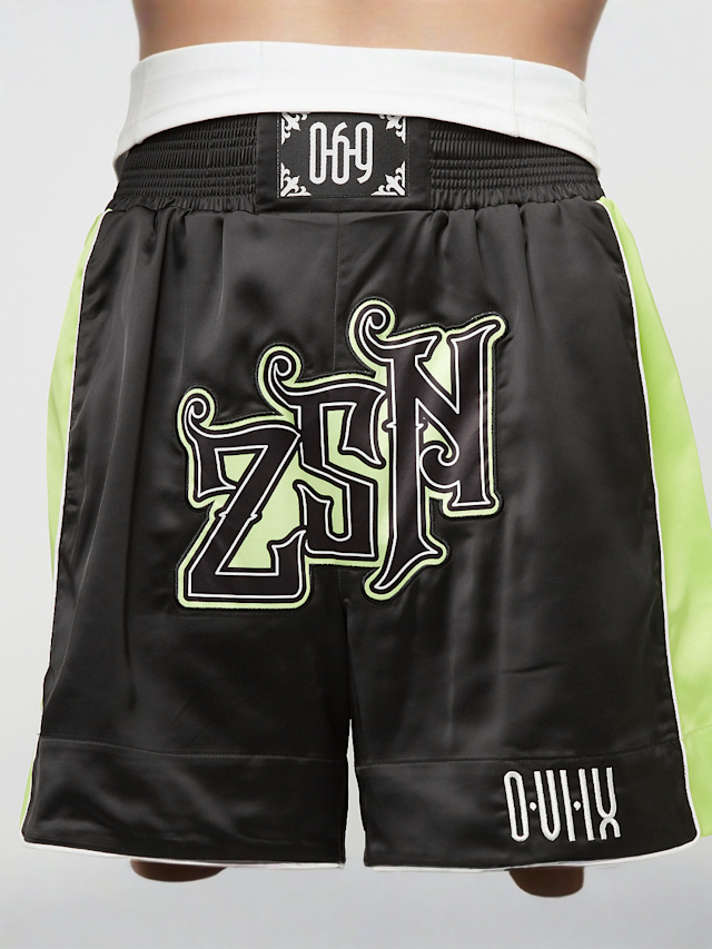 zəяo si:x nœf, ZSN Muay Thai Shorts, black, Image 5 of 6