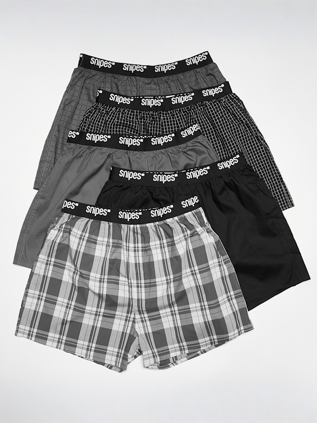 SNIPES, 5 PACK - Black Tape  Woven Boxershorts, grey, Image 1 of 2