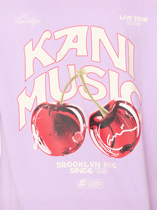 Karl Kani, Signature Cherry Print Oversized T-Shirt, purple, Image 4 of 5