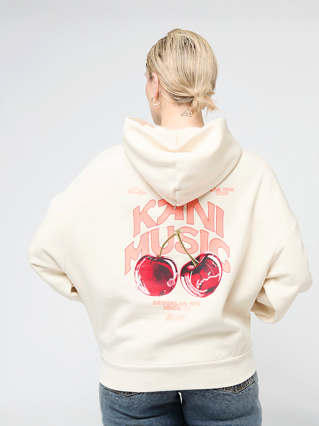 Karl Kani, Signature Cherry Print Oversized Hoodie, beige, Image 1 of 4