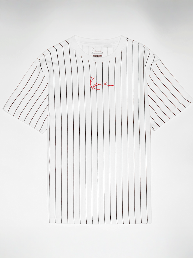 Karl Kani, Small Signature Essential Pinstripe Tee Junior, biały, Obraz 1 z 3