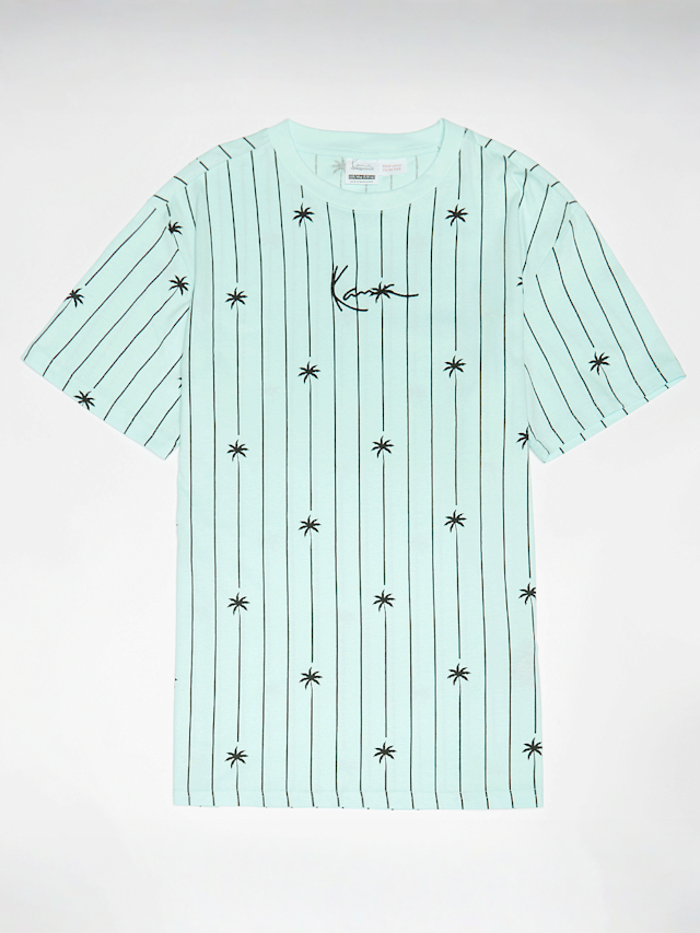 Karl Kani, Signature Palm Pinstripe T-Shirt Junior, turquoise, Image 1 of 2