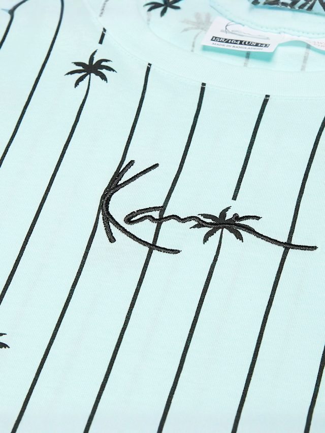 Karl Kani, Signature Palm Pinstripe T-Shirt Junior, turquoise, Image 2 of 2