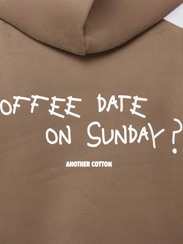 Another Cotton Lab, Coffee Date Oversized Hoodie, brown, Image 4 of 5