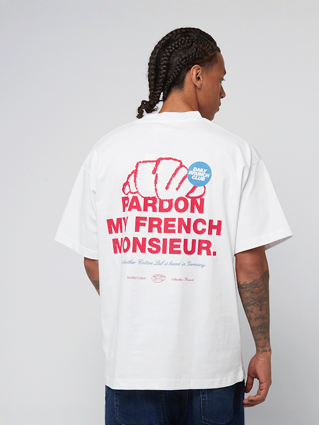 Another Cotton Lab, Pardon Monsieur Oversized T-Shirt, white, Image 1 of 5