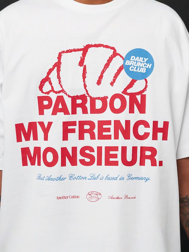 Another Cotton Lab, Pardon Monsieur Oversized T-Shirt, white, Image 4 of 5