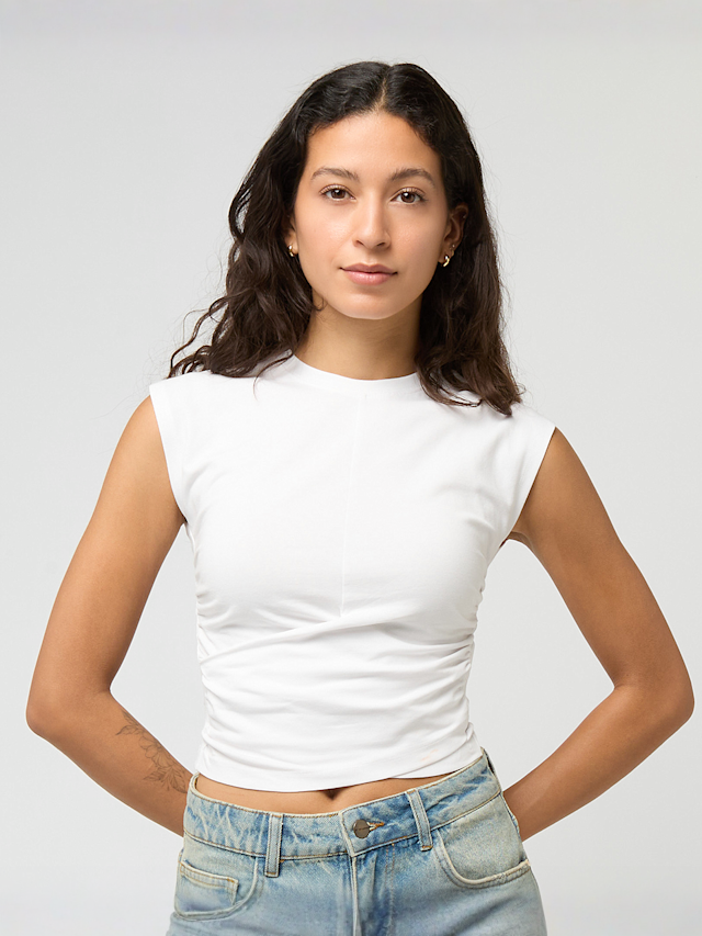 Urban Classics, Ladies Cropped Wrapped Top, white, Image 1 of 4