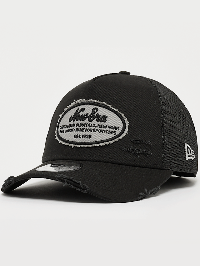 New Era, A-Frame Trucker Oval Distress Patch New Era, black, Image 1 of 4