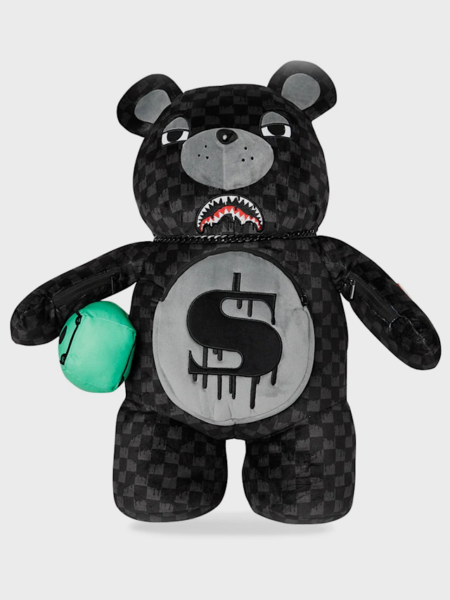 SPRAYGROUND, Dripping Sharks In Paris Moneybear Teddy Bear, grey, Image 1 of 7