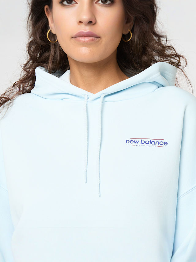 New Balance, Reimagined Fleece Oversized Hoodie black, blue, Image 3 of 5