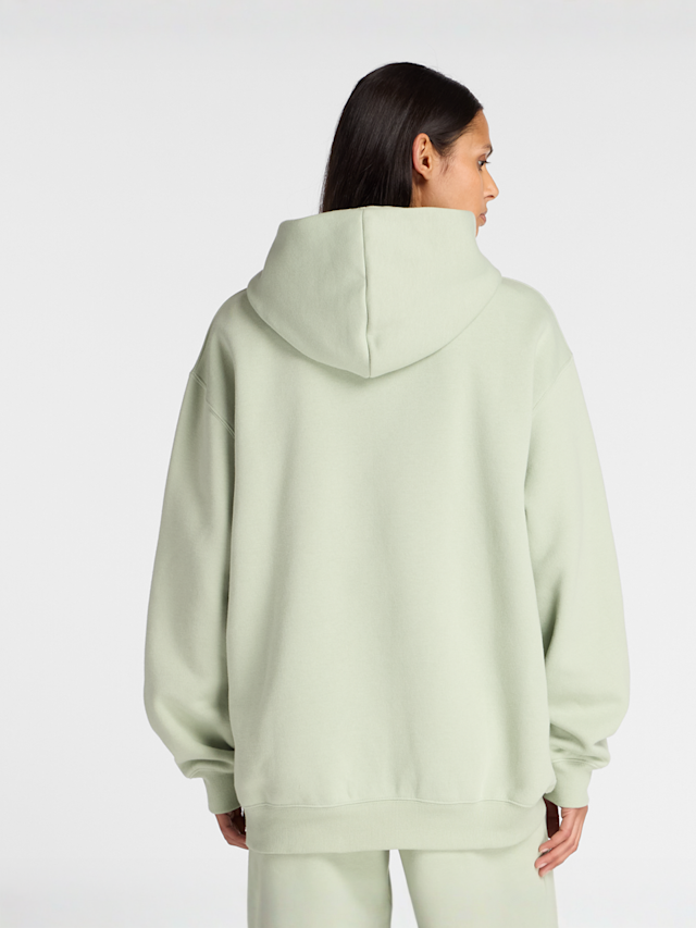 New Balance, Linear Heritage Fleece Long Hoodie, green, Image 2 of 5