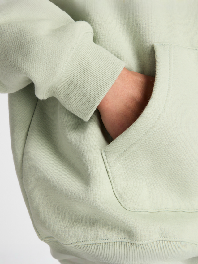 New Balance, Linear Heritage Fleece Long Hoodie, green, Image 4 of 5