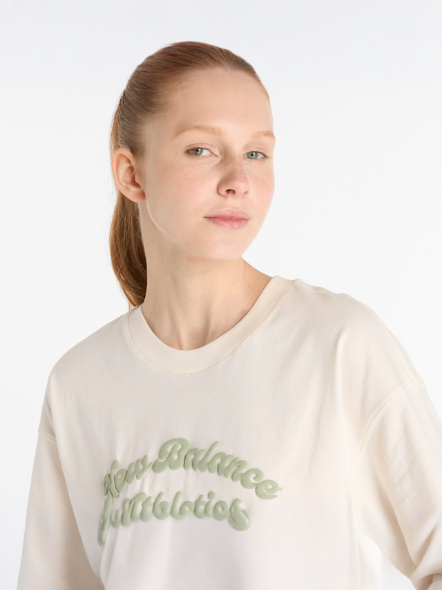 New Balance, Linear Heritage Oversized T-Shirt, beige, Image 3 of 4