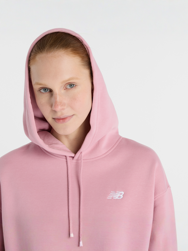 New Balance, Sport Essentials Fleece Hoodie, Pink, Image 4 of 5