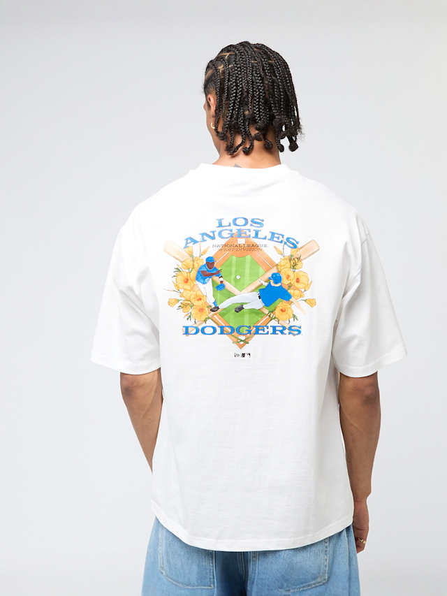 New Era, MLB Baseball Graphic Oversize Tee Los Angeles Dodgers, white, Image 1 of 6