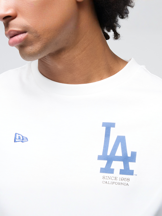 New Era, MLB Baseball Graphic Oversize Tee Los Angeles Dodgers, white, Image 3 of 6