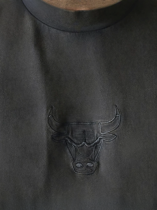 New Era, NBA Chicago Bulls Washed Tee, black, Image 3 of 4