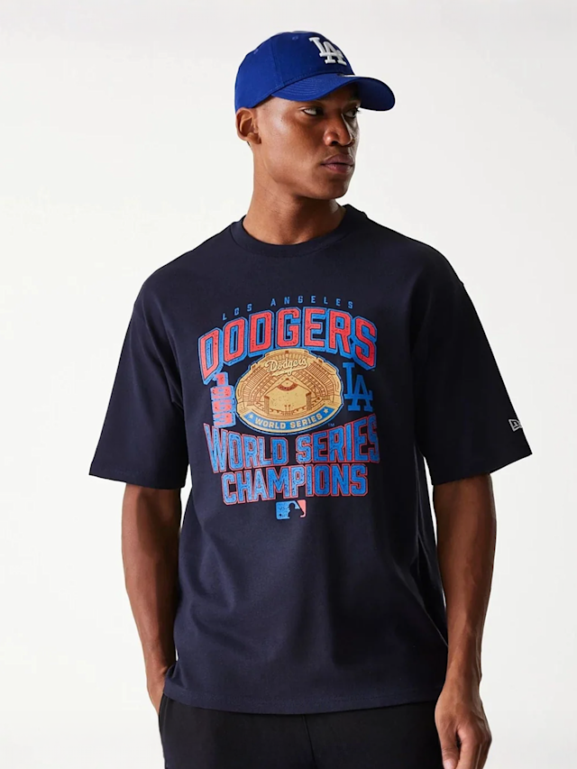 New Era, MLB Los Angeles Dodgers World Series Oversized Tee, blue, Image 1 of 4
