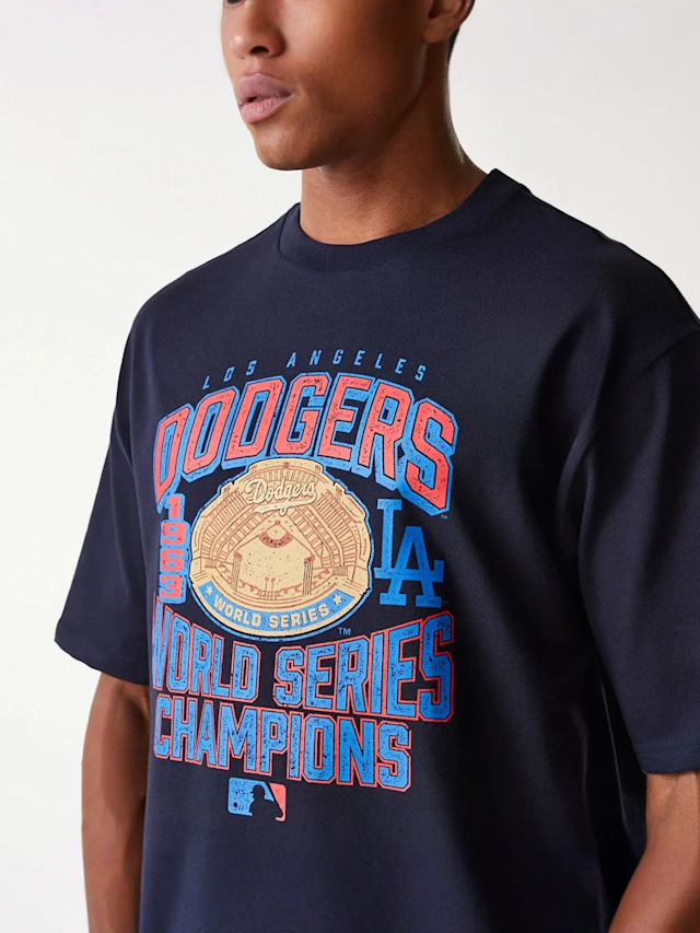 New Era, MLB Los Angeles Dodgers World Series Oversized Tee, blue, Image 3 of 4
