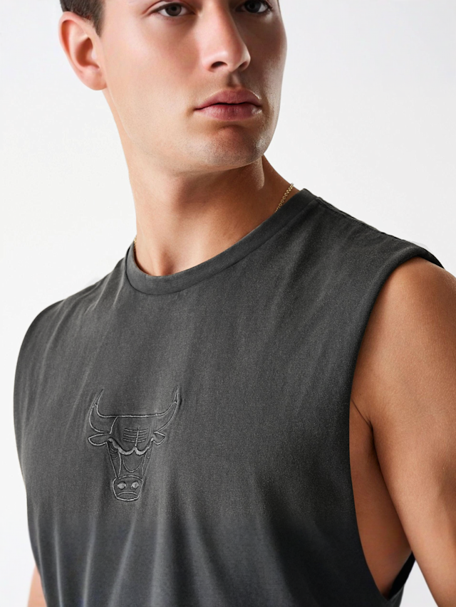 New Era, NBA Chicago Bulls Washed Tanktop, grey, Image 3 of 5