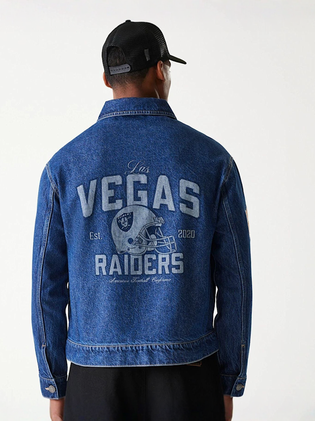 New Era, NFL Las Vegas Raiders Denim Jacket, blue, Image 1 of 5