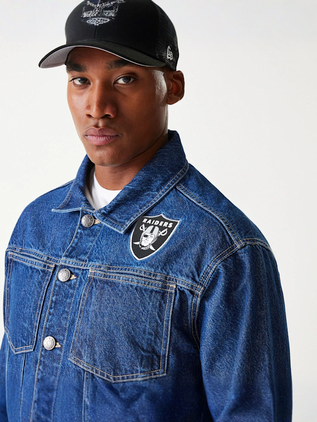 New Era, NFL Las Vegas Raiders Denim Jacket, blauw, Afbeelding 3 van 5