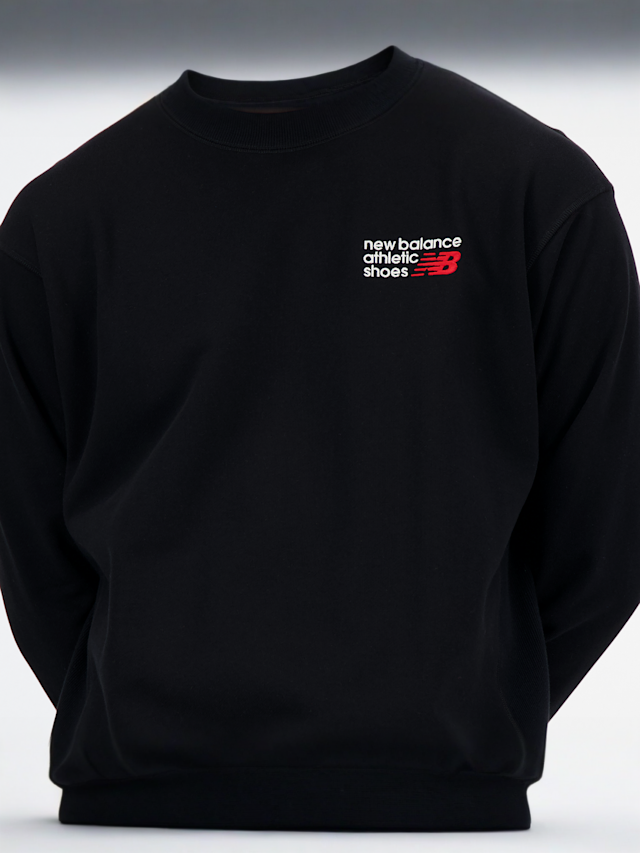 New Balance, Athletics Premium Logo Crew, black, Image 3 of 3