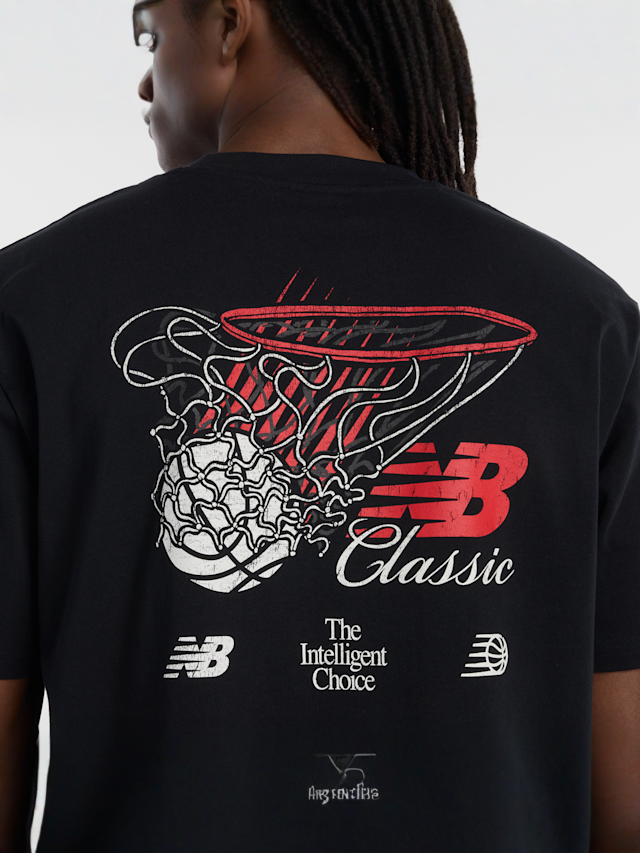 New Balance, Hoops Classic Graphic T-Shirt, black, Image 3 of 4