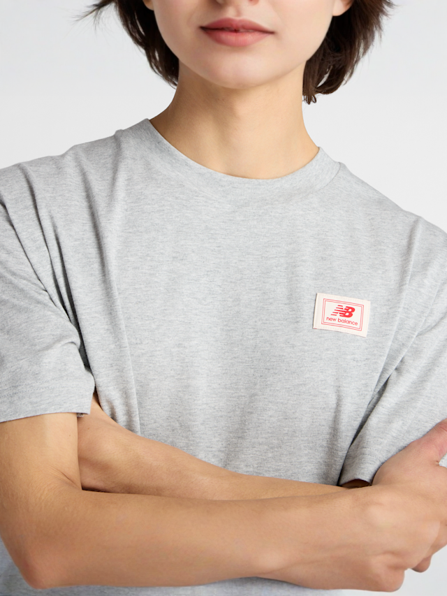 New Balance, Woven Label T-Shirt, grijs, Afbeelding 3 van 6