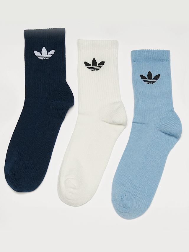 adidas Originals, 3 PACK - Trefoil Cushion Crew Socks, multi-colour, Image 1 of 2