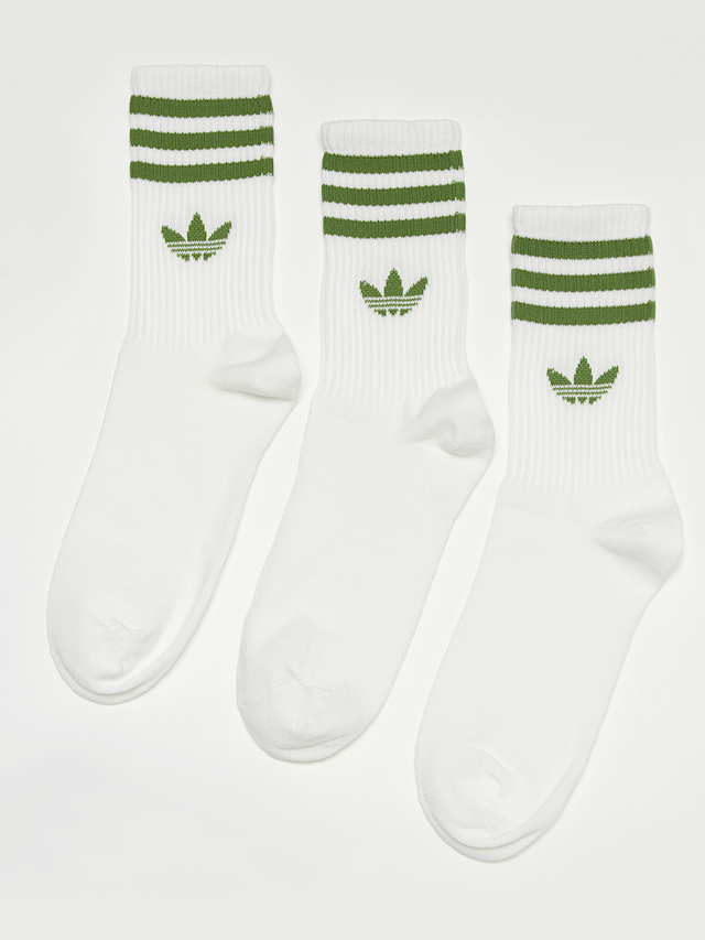 adidas Originals, adicolor Crew Sokken (3 Pack), wit, Afbeelding 1 van 2