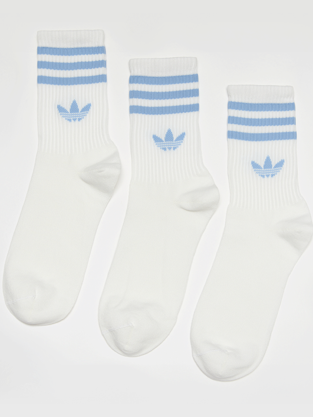 adidas Originals, adicolor Crew Sokken (3 Pack), wit, Afbeelding 1 van 2