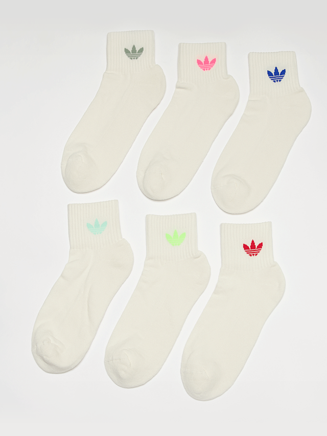 adidas Originals, 6 PACK - adicolor Trefoil Ankle Socken, wit, Afbeelding 1 van 2