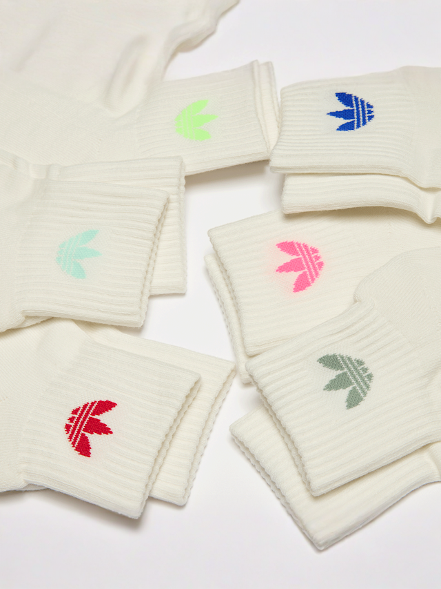 adidas Originals, 6 PACK - adicolor Trefoil Ankle Socken, wit, Afbeelding 2 van 2