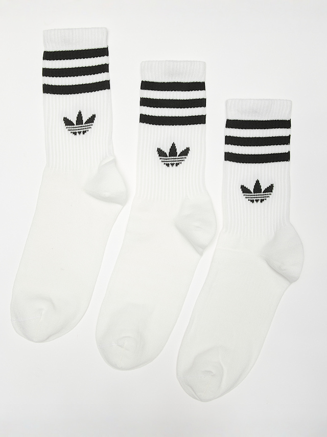 adidas Originals, adicolor Crew Socken  (3 Paar), wit, Afbeelding 1 van 2