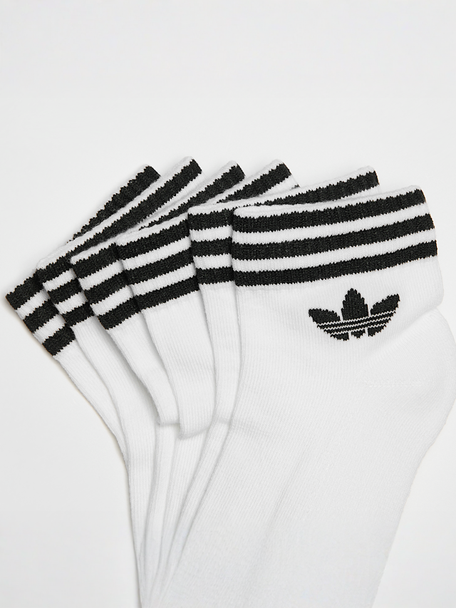 adidas Originals, 3 PACK - adicolor Trefoil 3-Stripes Ankle Socks, white, Image 2 of 2