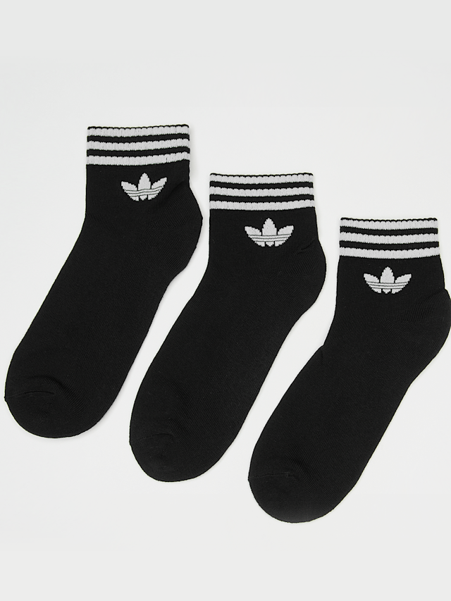 adidas Originals, 3 PACK - 3-Stripes Ankle Socks, black, Image 1 of 2