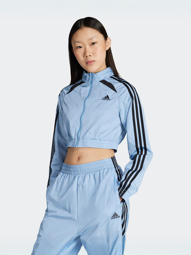 adidas Originals, Teamgeist Adicolor Cropped Track Top, blauw, Afbeelding 1 van 5
