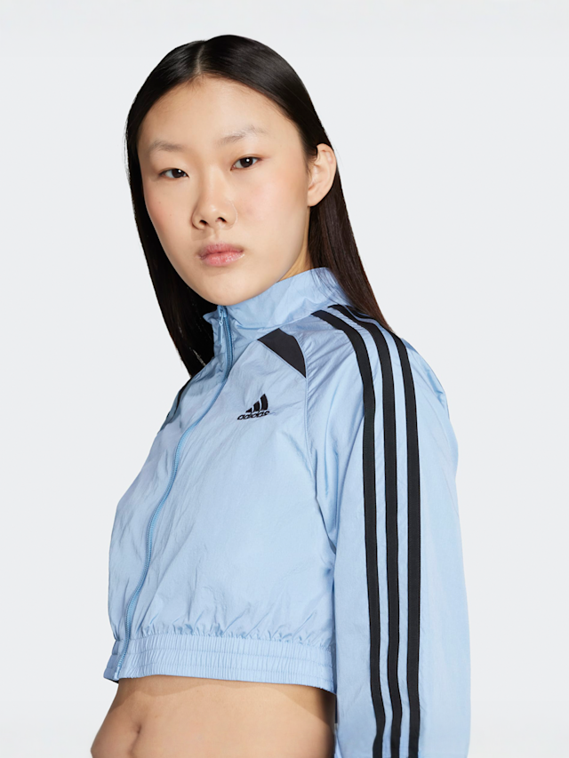 adidas Originals, Teamgeist Adicolor Cropped Track Top, blauw, Afbeelding 3 van 5