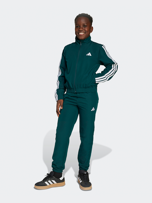 adidas Originals, 3-strepen geweven kids trainingspak, groen, Afbeelding 1 van 4